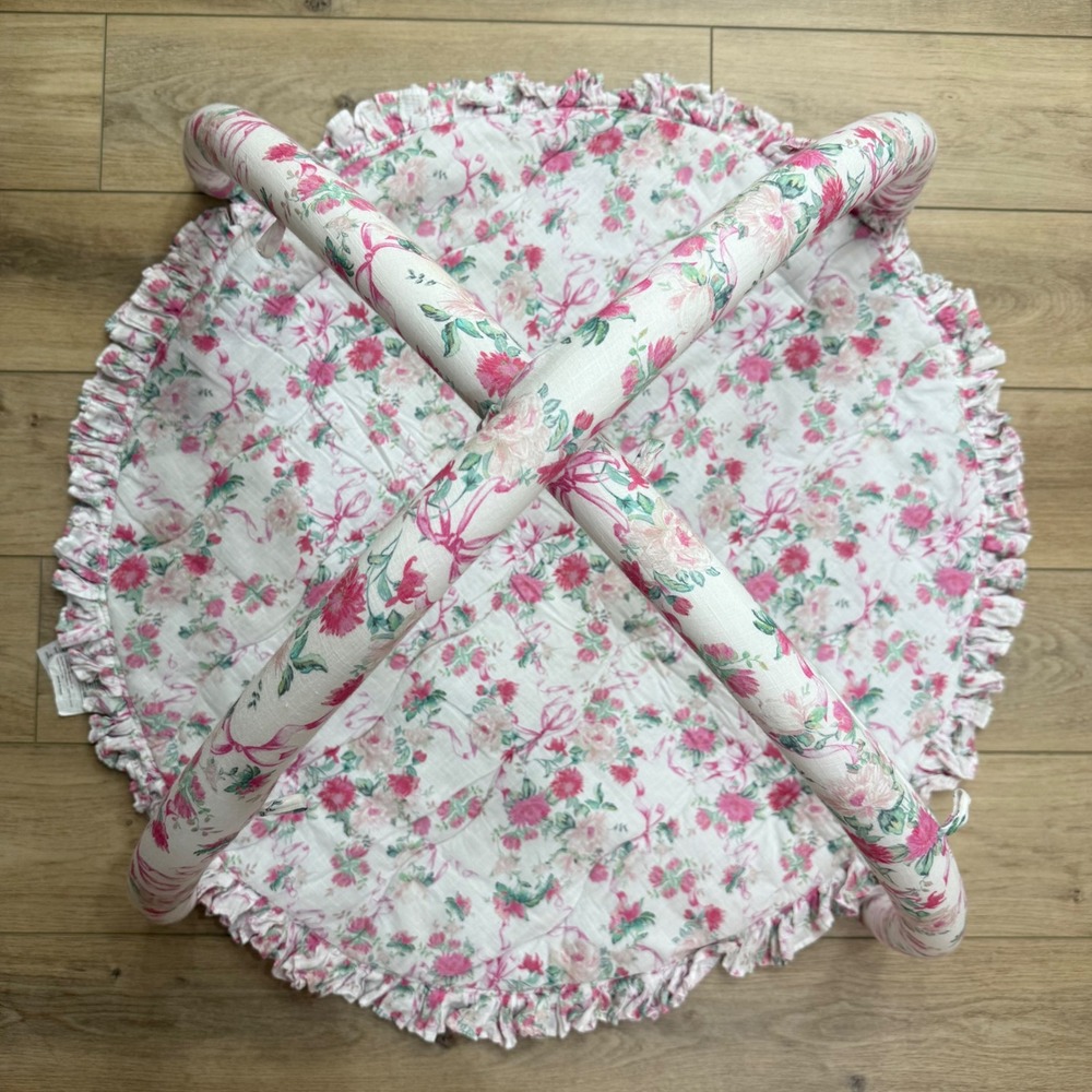 Pottery Barn Kids Floral Pink and Green Play Gym Mat